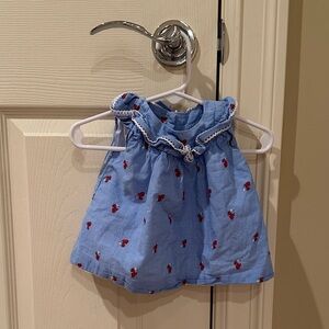 Janie and Jack Blue Diaper Cover with Red Accents